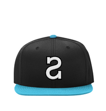 Load image into Gallery viewer, Strokes - Snapback Hat (black / tiffany blue)
