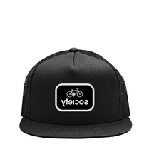 Load image into Gallery viewer, Patch logo 3 - Mesh Snapback Hat (black)