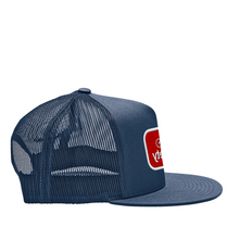 Load image into Gallery viewer, Patch logo 3 - Mesh Snapback Hat (navy)