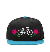 Load image into Gallery viewer, Roses are red - Snapback Hat (black / tiffany blue)